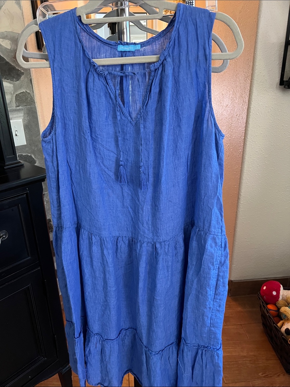 J. McLaughlin Indigo Linen Sleeveless Dress